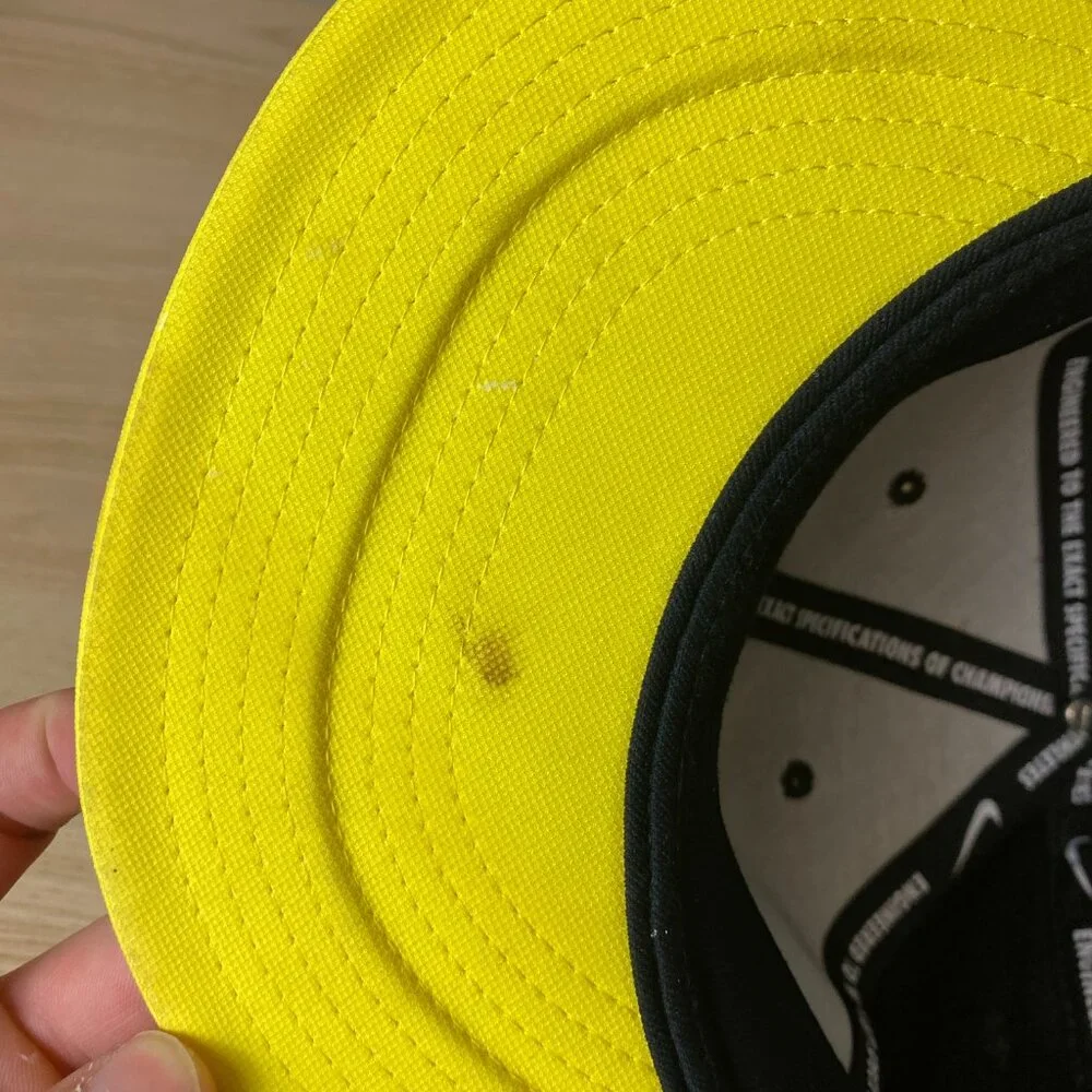 Oregon Ducks Hat Cap Strap Back Black Yellow Nike Dri‎ Fit Adjustable